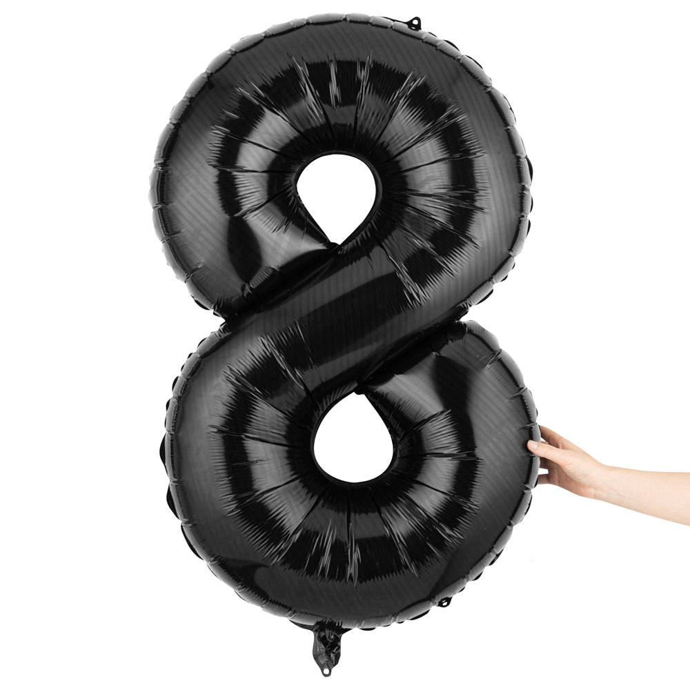 Balloonify Black Mylar Number 8 Balloon - 40" - 1 count box