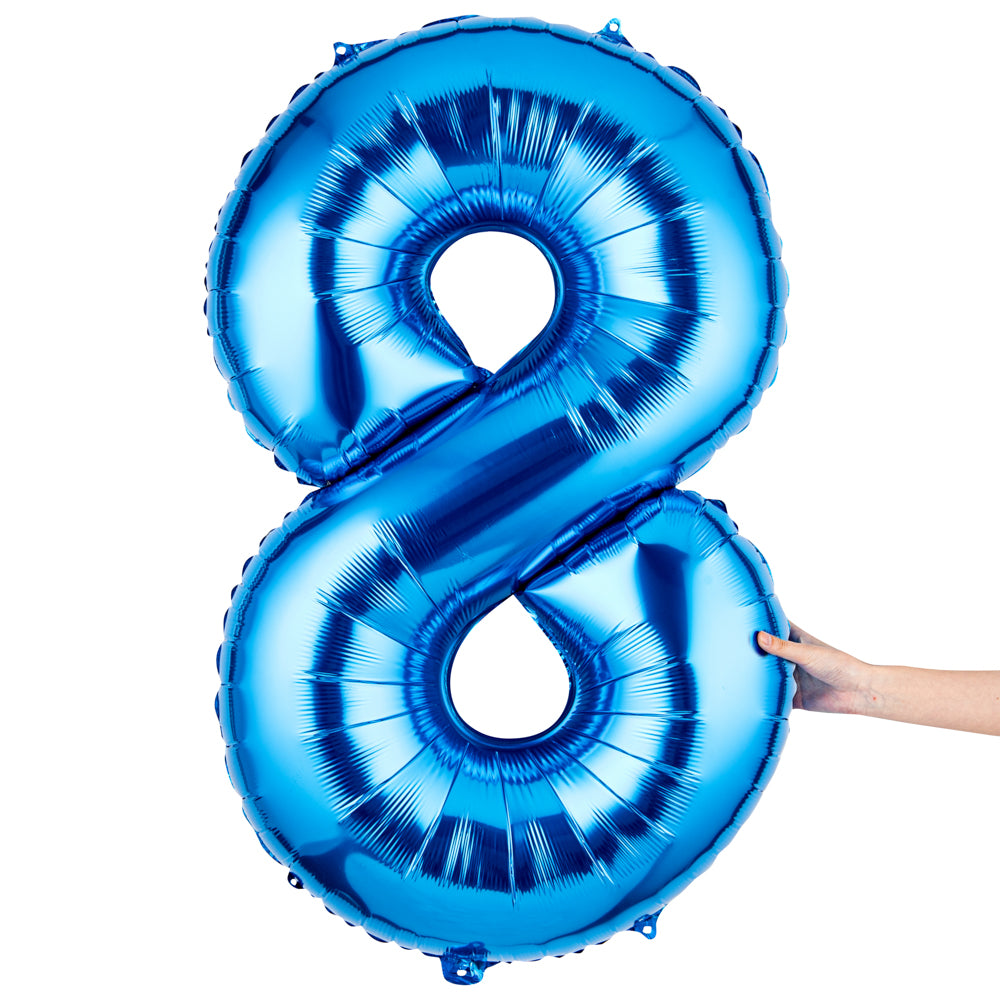 Balloonify Blue Mylar Number 8 Balloon - 40" - 1 count box