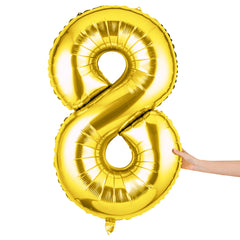 Balloonify Gold Mylar Number 8 Balloon - 40