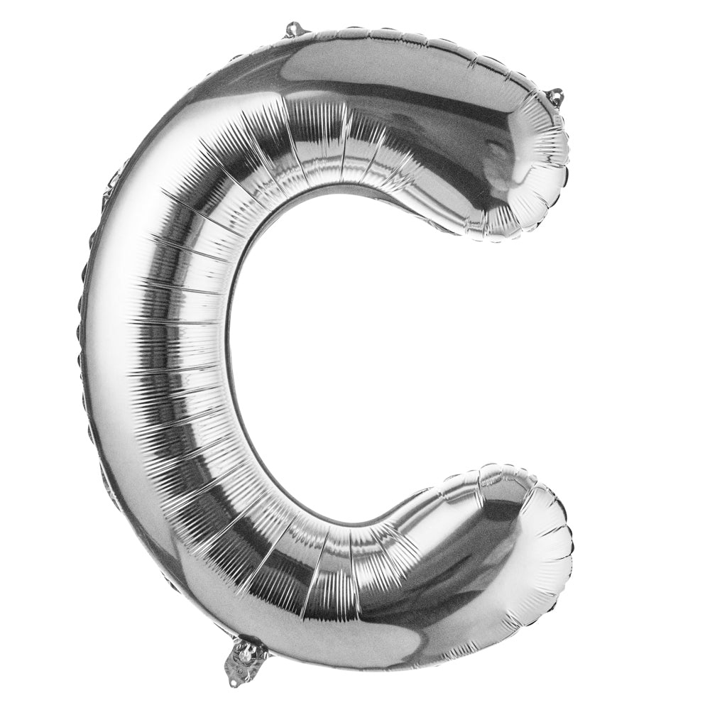 Balloonify Silver Mylar Letter C Balloon - 40" - 1 count box