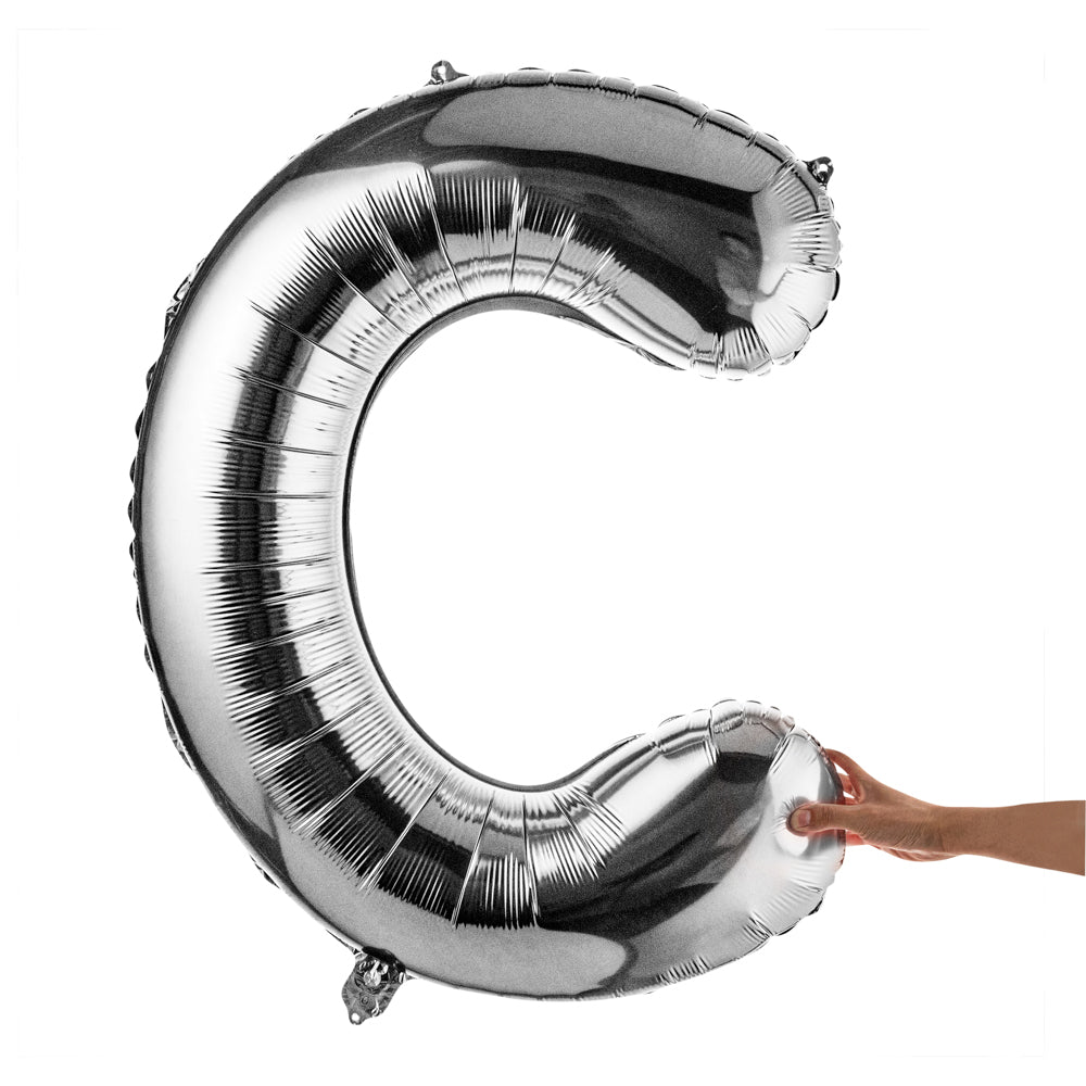 Balloonify Silver Mylar Letter C Balloon - 40" - 1 count box