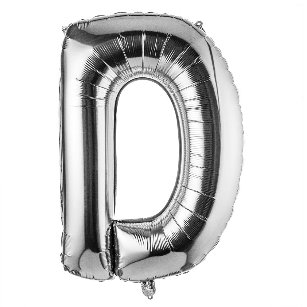 Balloonify Silver Mylar Letter D Balloon - 40" - 1 count box