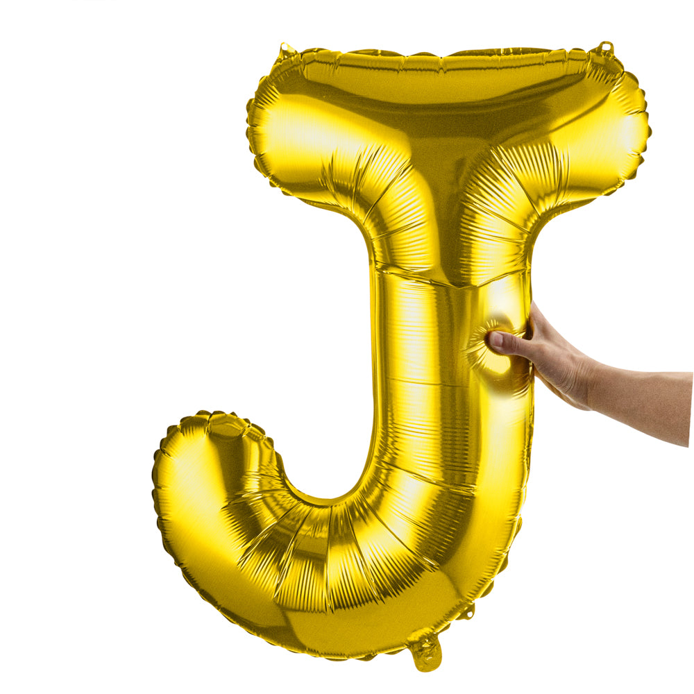 Balloonify Gold Mylar Letter J Balloon - 40" - 1 count box