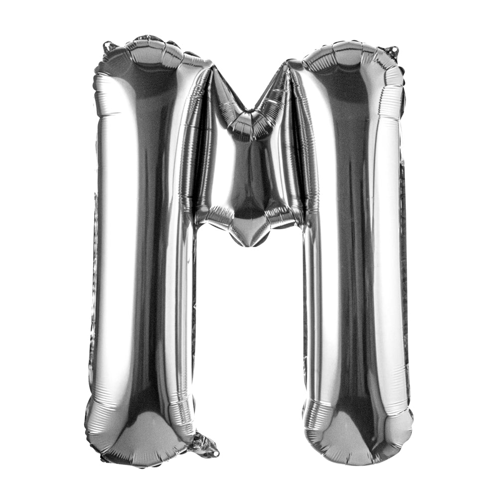 Balloonify Silver Mylar Letter M Balloon - 40" - 1 count box