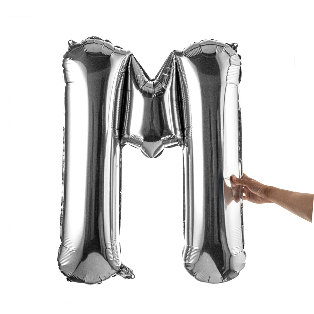 Balloonify Silver Mylar Letter M Balloon - 40" - 1 count box