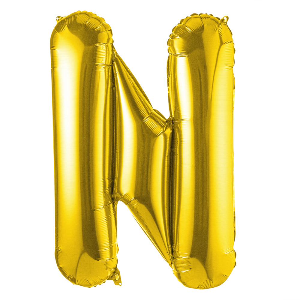 Balloonify Gold Mylar Letter N Balloon - 40" - 1 count box