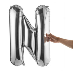 Balloonify Silver Mylar Letter N Balloon - 40