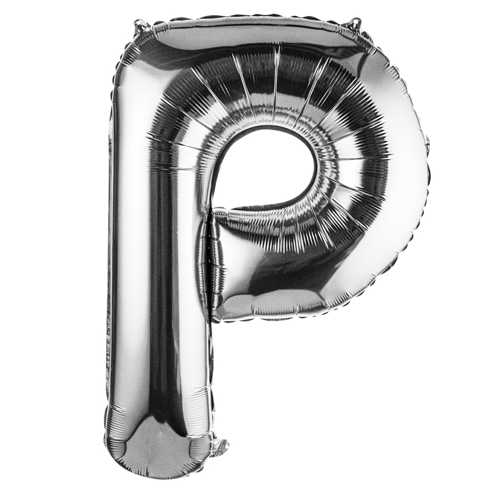 Balloonify Silver Mylar Letter P Balloon - 40" - 1 count box