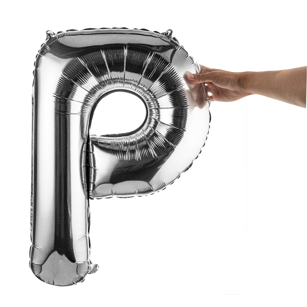 Balloonify Silver Mylar Letter P Balloon - 40" - 1 count box