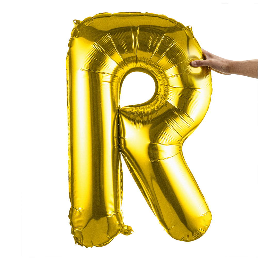 Balloonify Gold Mylar Letter R Balloon - 40" - 1 count box