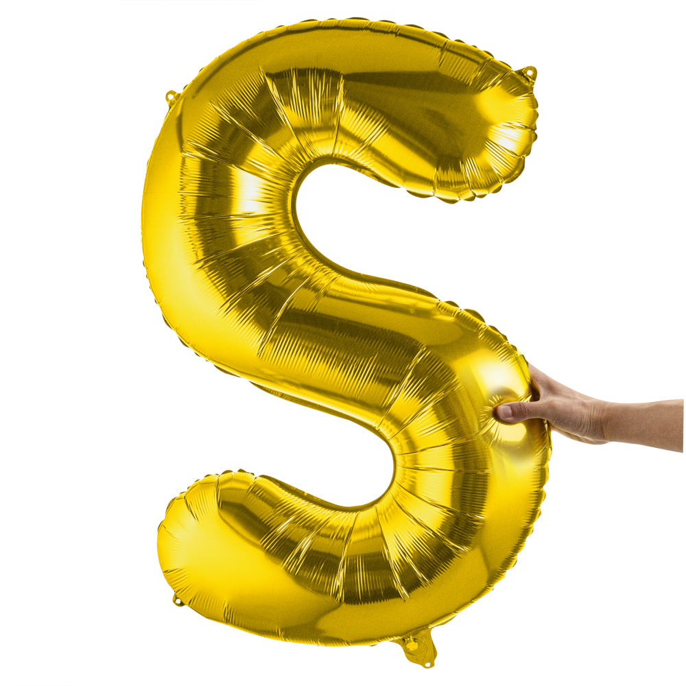 Balloonify Gold Mylar Letter S Balloon - 40" - 1 count box