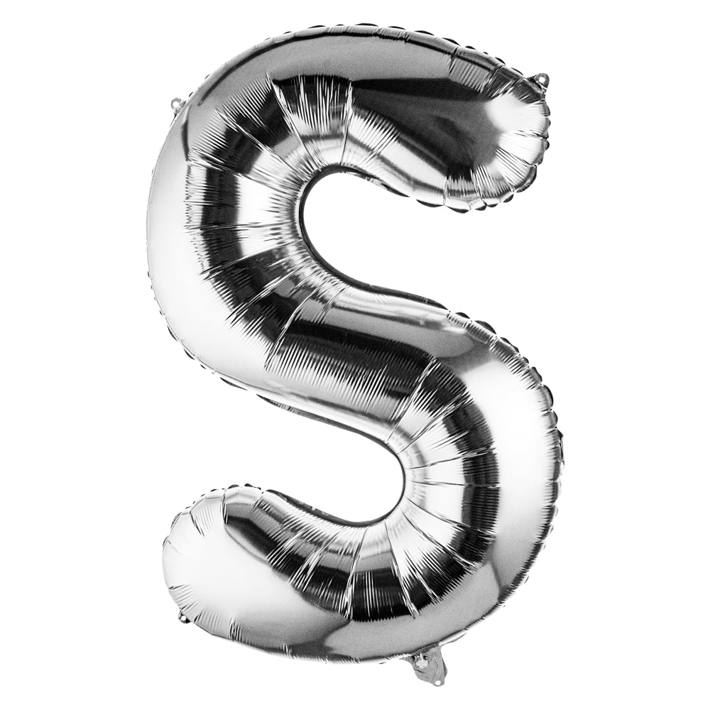 Balloonify Silver Mylar Letter S Balloon - 40" - 1 count box