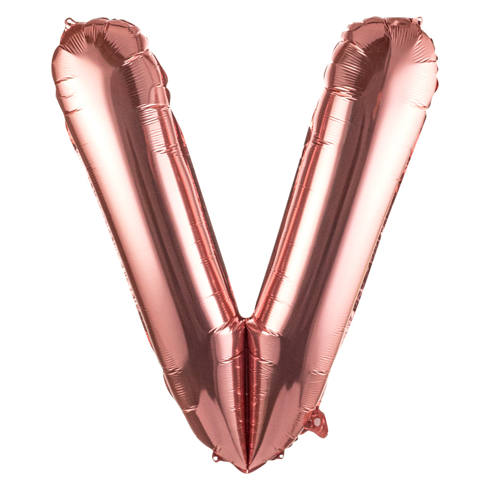 Balloonify Rose Gold Mylar Letter V Balloon - 40" - 1 count box