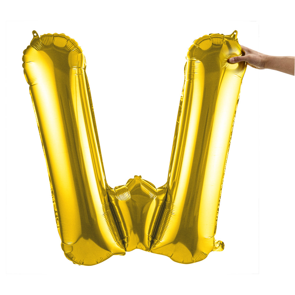 Balloonify Gold Mylar Letter W Balloon - 40" - 1 count box