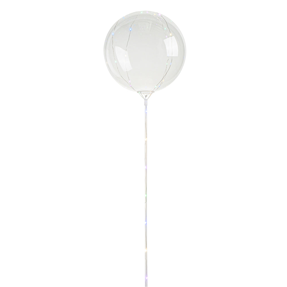 Balloonify Colorful LED Bobo Balloon - with String Light, Handle - 20" - 10 count box