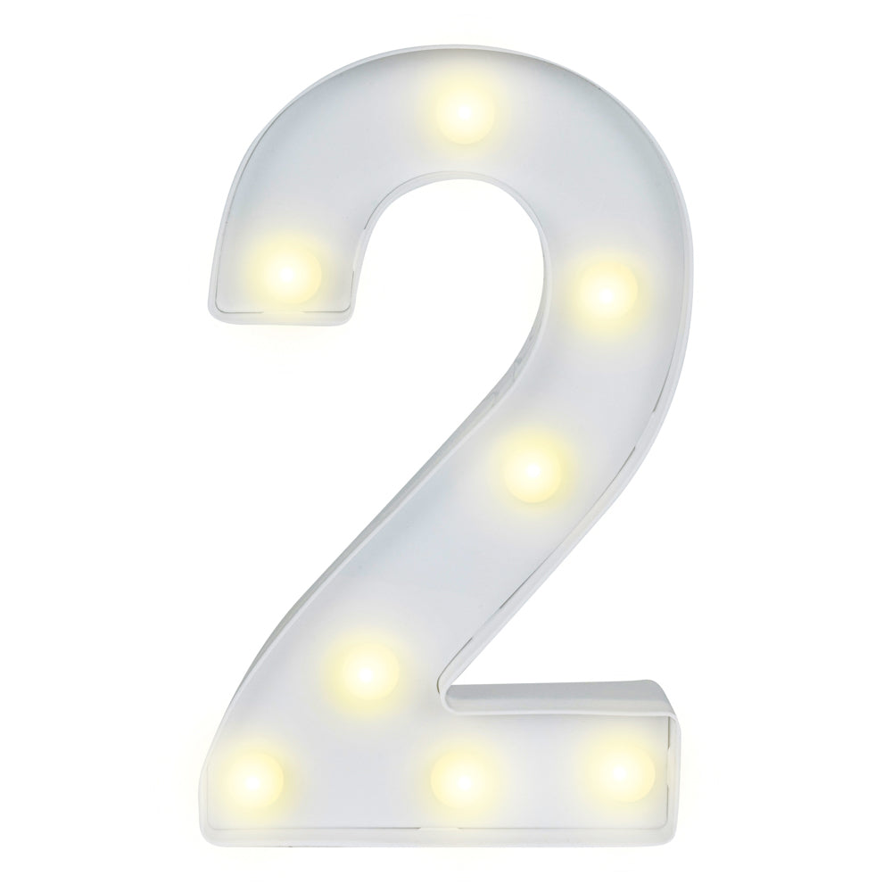 Illumify White LED Marquee Number 2 Sign - 8 3/4" - 1 count box