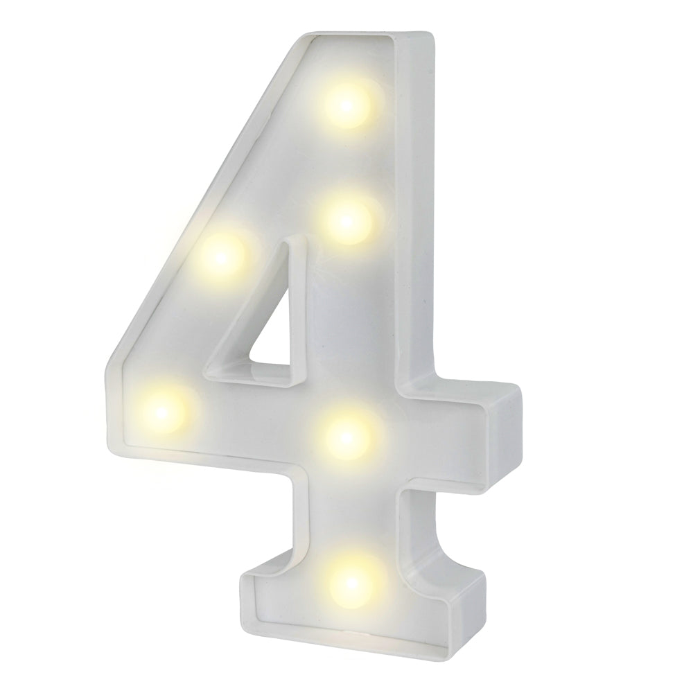 Illumify White LED Marquee Number 4 Sign - 8 3/4" - 1 count box