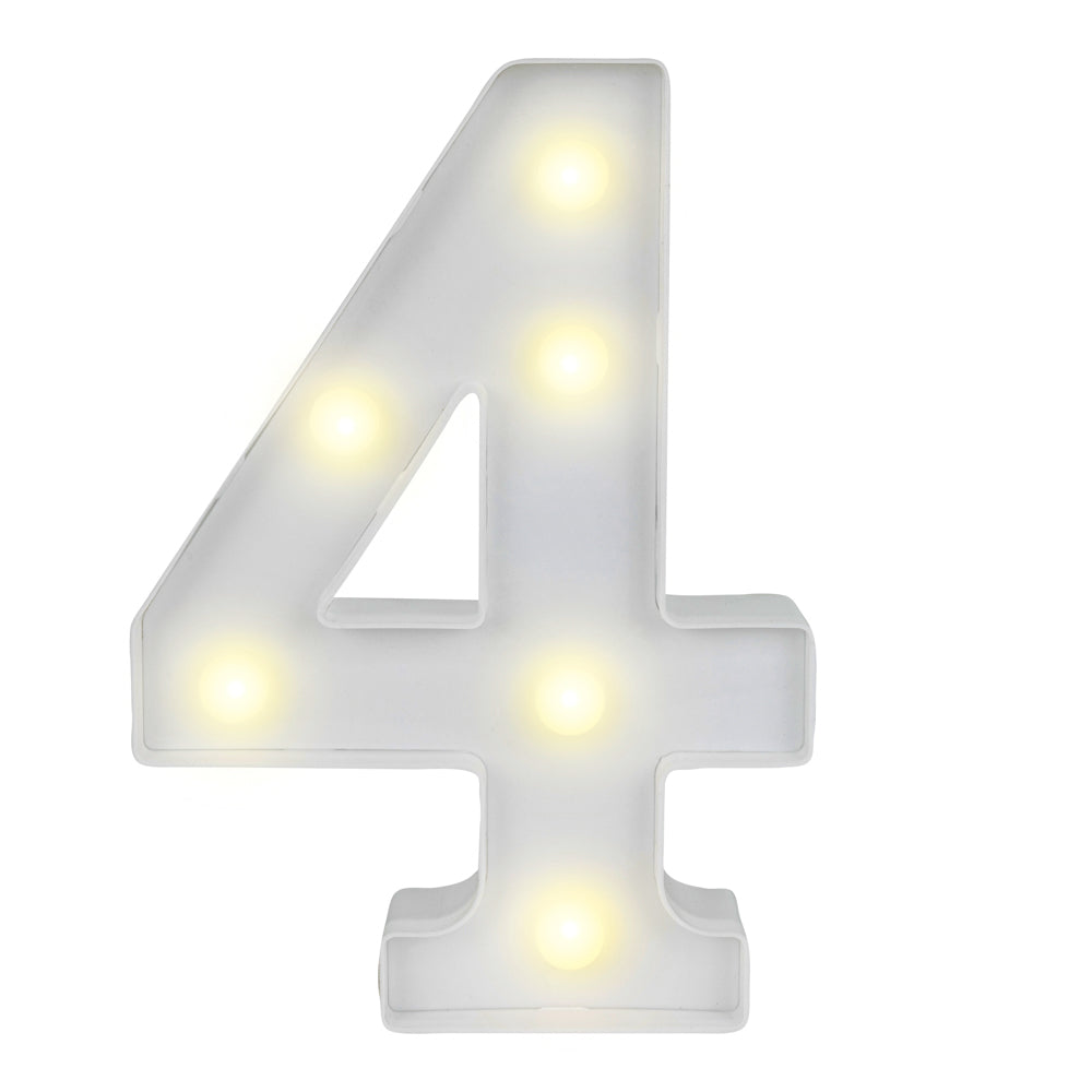 Illumify White LED Marquee Number 4 Sign - 8 3/4" - 1 count box