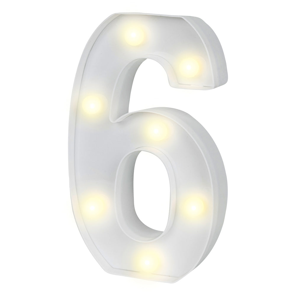 Illumify White LED Marquee Number 6 Sign - 8 3/4" - 1 count box