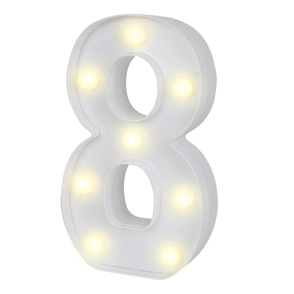 Illumify White LED Marquee Number 8 Sign - 8 3/4" - 1 count box