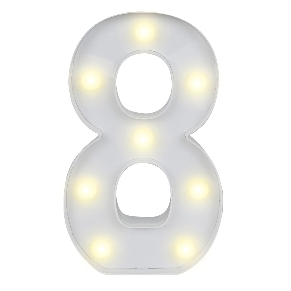 Illumify White LED Marquee Number 8 Sign - 8 3/4" - 1 count box