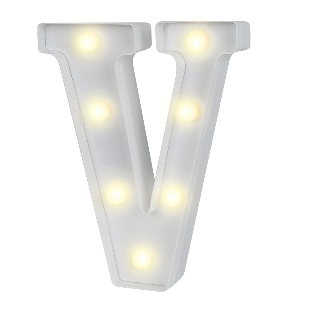 Illumify White LED Marquee Letter V Sign - 8 3/4" - 1 count box