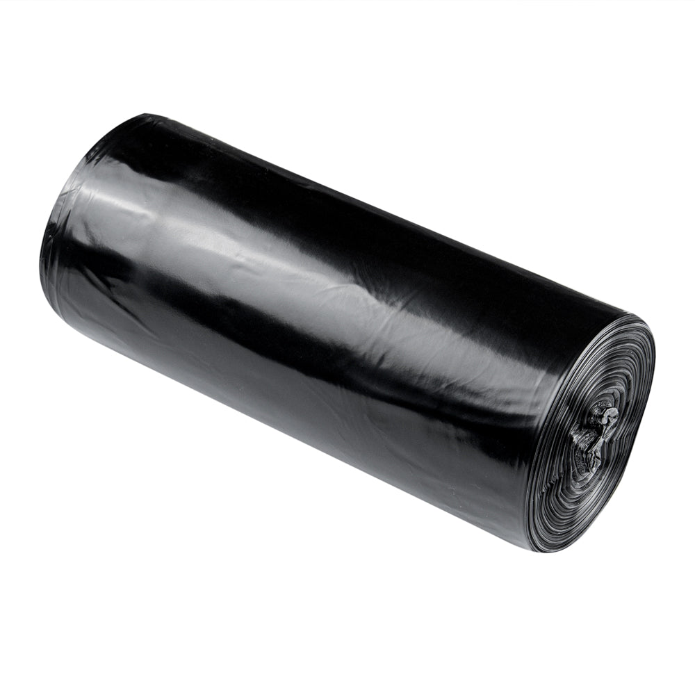 RW Clean 55 gal Black Plastic Trash Can Liner - Light-Duty, 1 mil - 100 count box