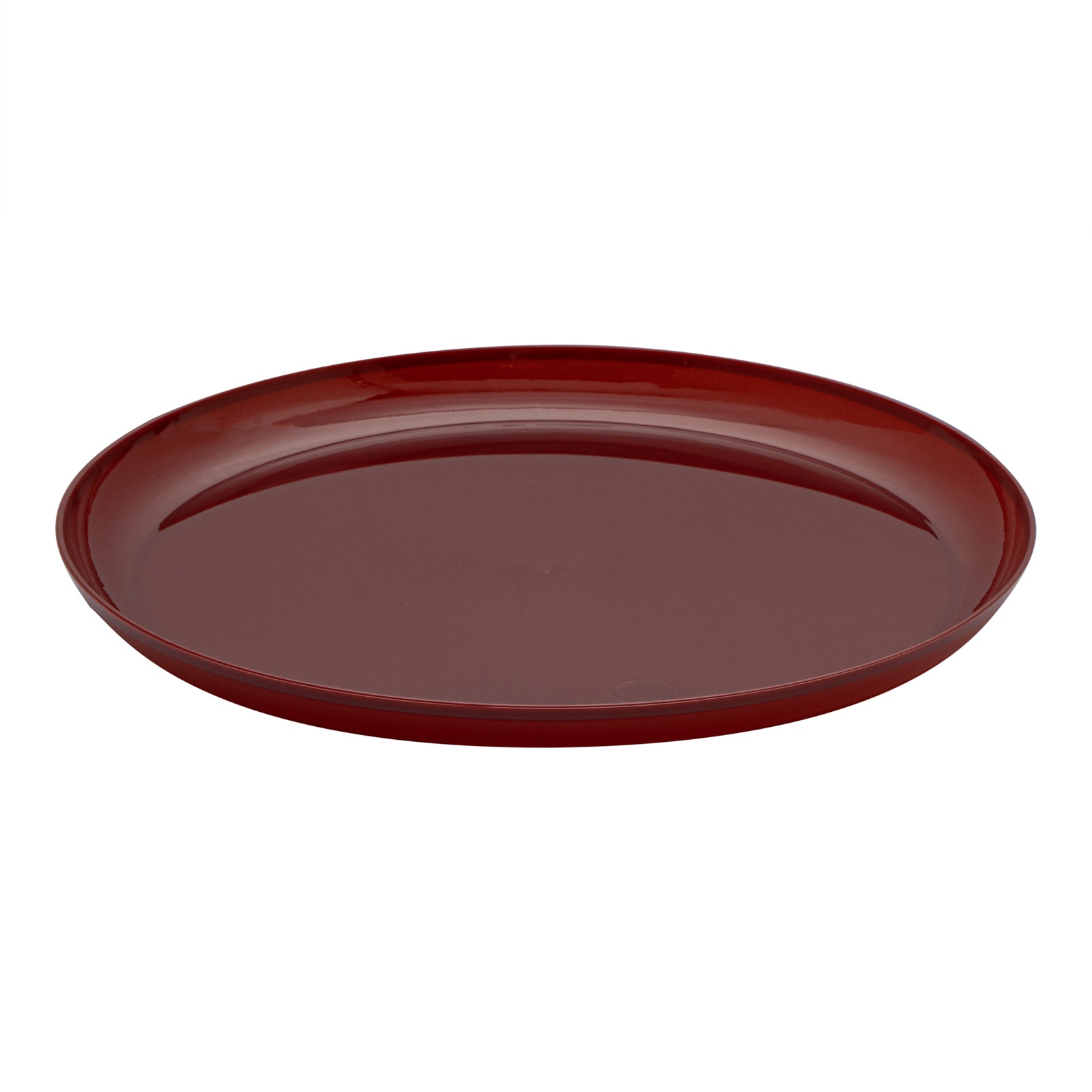 Moderna Round Burgundy Plastic Plate - 6 1/4" x 6 1/4" x 1/2" - 200 count box