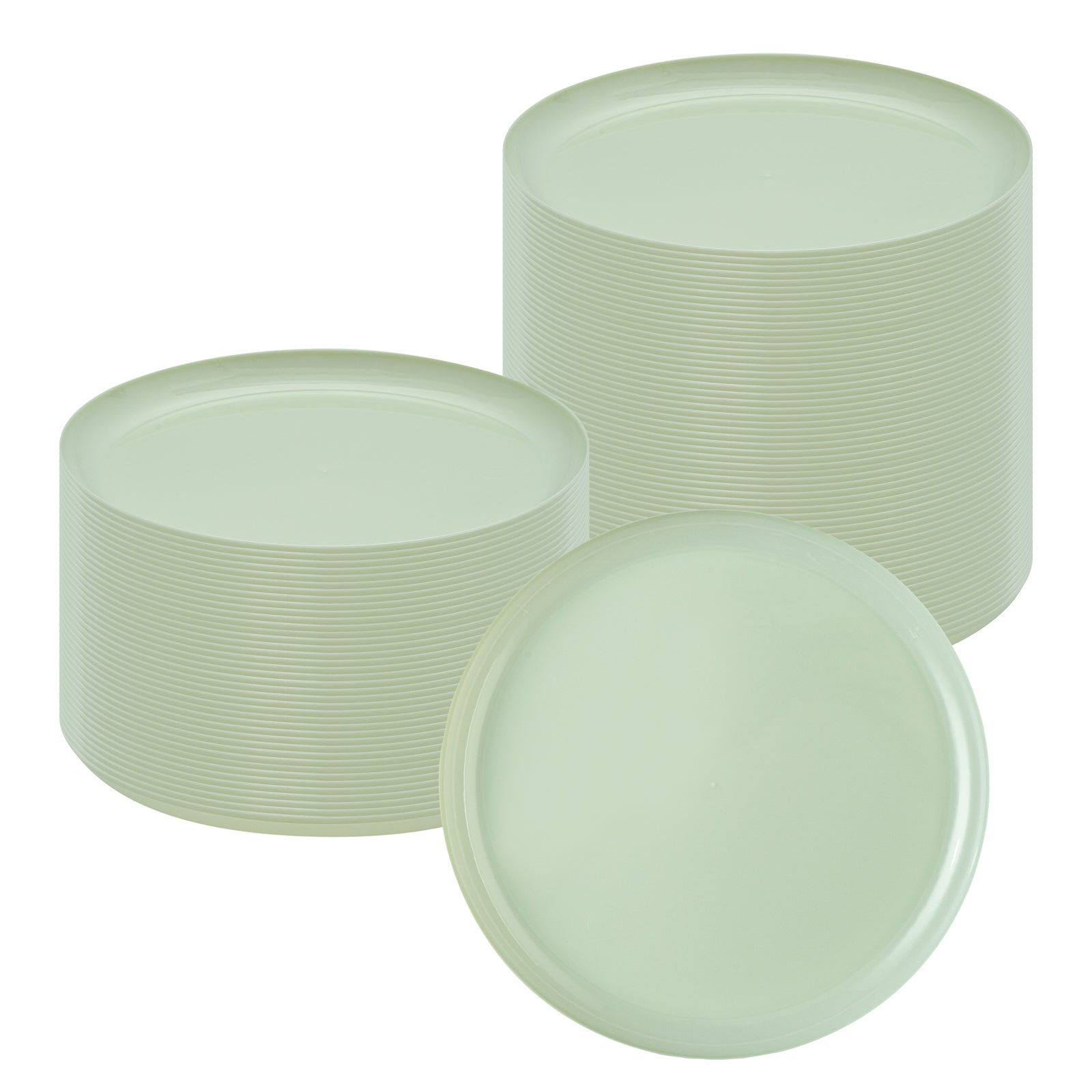 Moderna Round Mint Green Plastic Plate - 6 1/4" x 6 1/4" x 1/2" - 200 count box