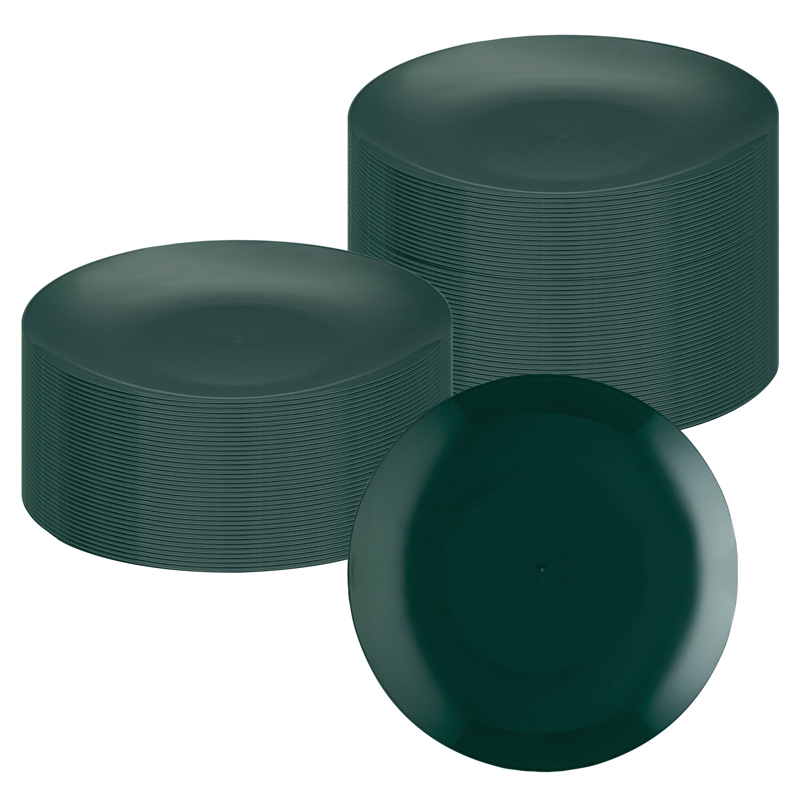 Moderna Round Forest Green Plastic Plate - 7 1/2" x 7 1/2" x 1/2" - 200 count box