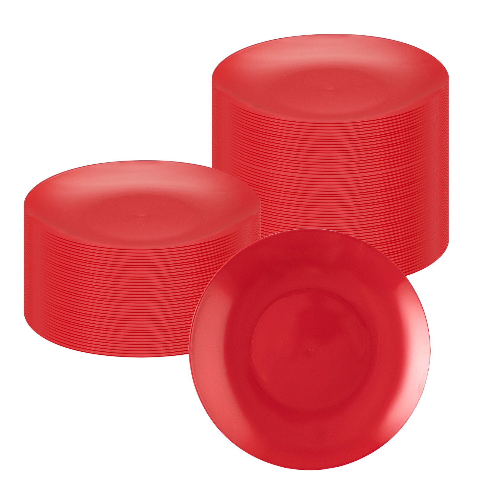 Moderna Round Red Plastic Plate - 7 1/2" x 7 1/2" x 1/2" - 200 count box