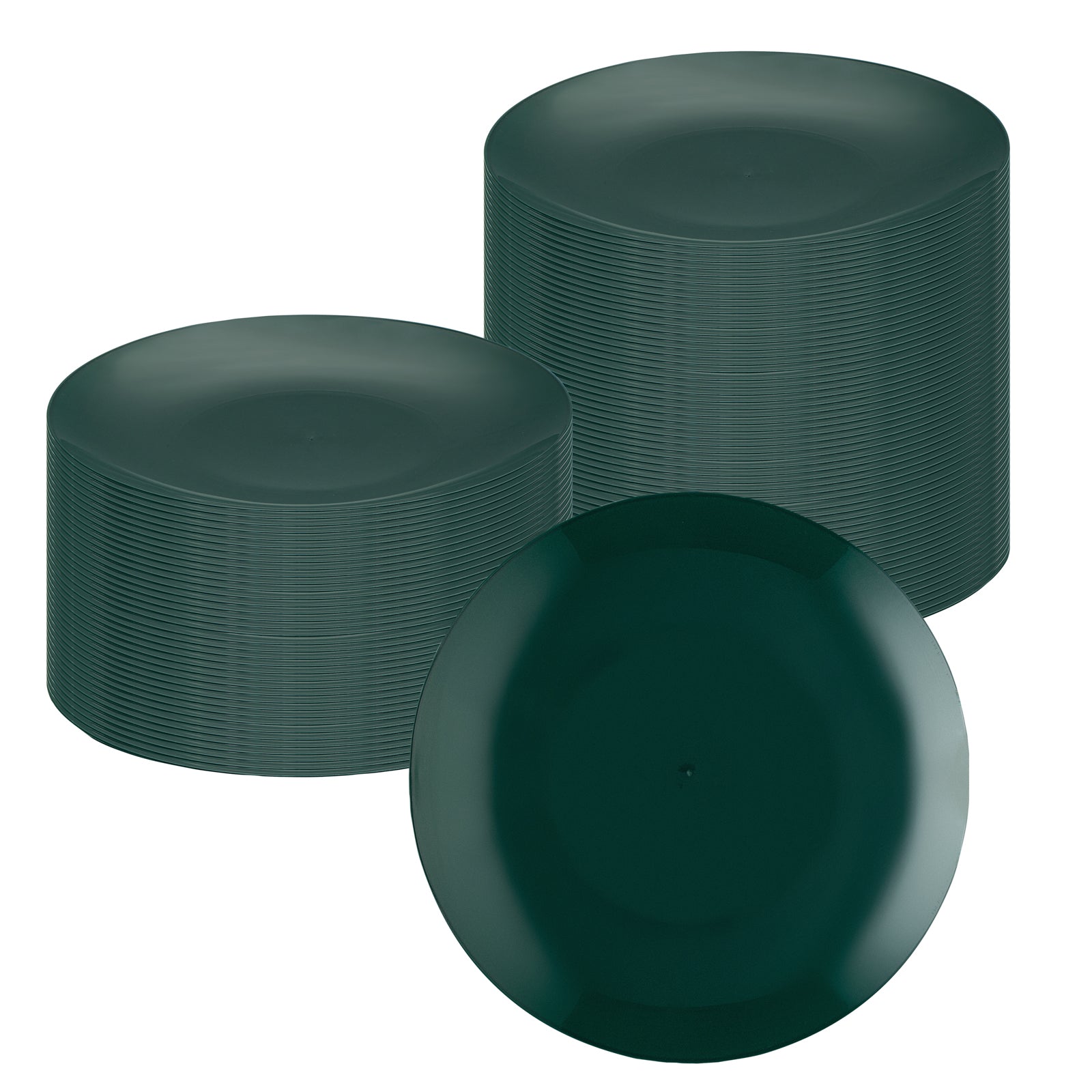 Moderna Round Forest Green Plastic Plate - 9" x 9" x 3/4" - 200 count box