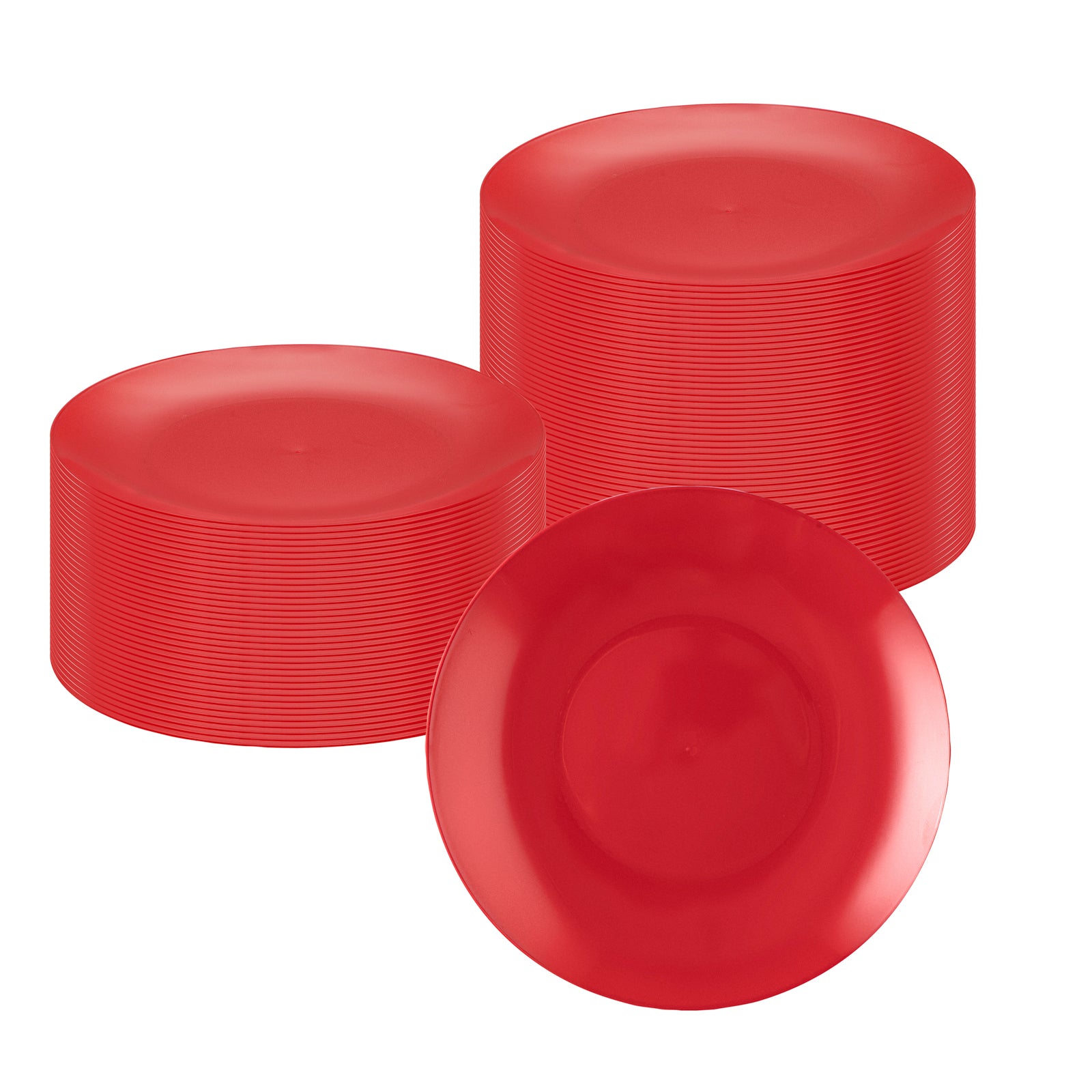 Moderna Round Red Plastic Plate - 10 1/4" x 10 1/4" x 3/4" - 200 count box