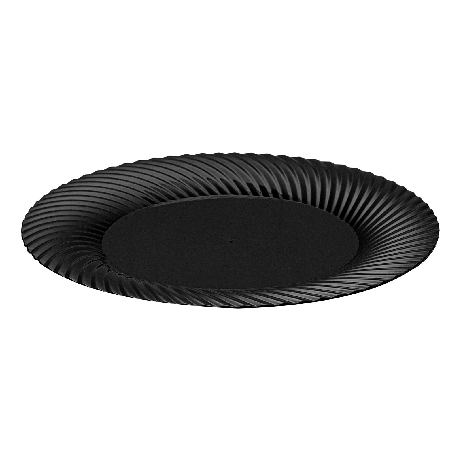 Moderna Round Black Plastic Wave Plate - 7" x 7" x 1/2" - 200 count box