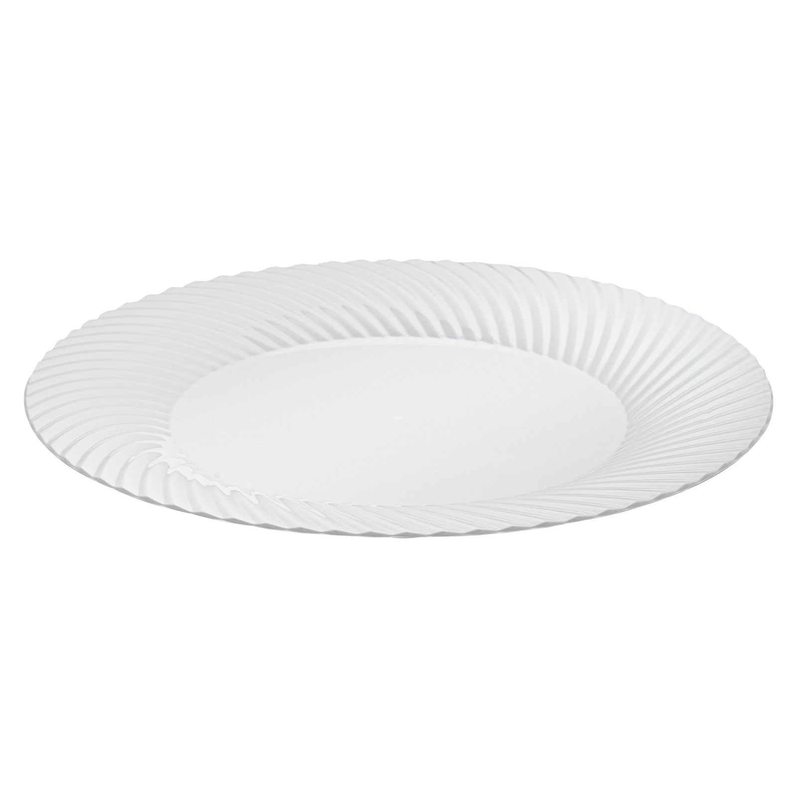 Moderna Round White Plastic Wave Plate - 7" x 7" x 1/2" - 200 count box