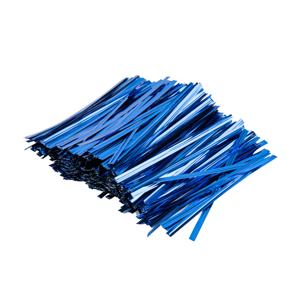 Bag Tek Blue Metallic Twist Tie / Bag Tie - 4" - 500 count box