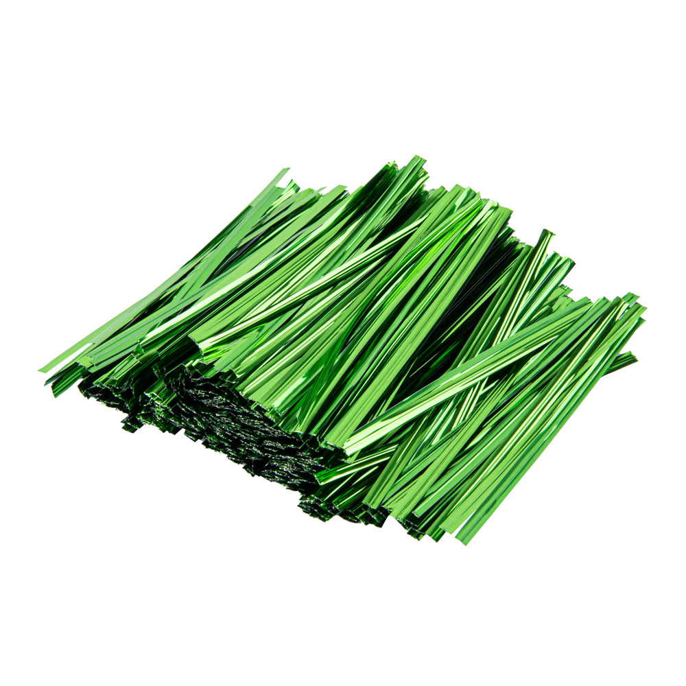 Bag Tek Green Metallic Twist Tie / Bag Tie - 4" - 500 count box