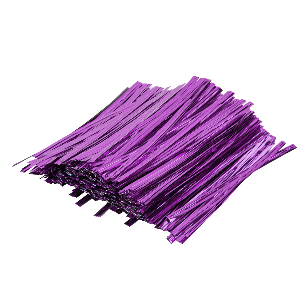 Bag Tek Purple Metallic Twist Tie / Bag Tie - 4" - 500 count box