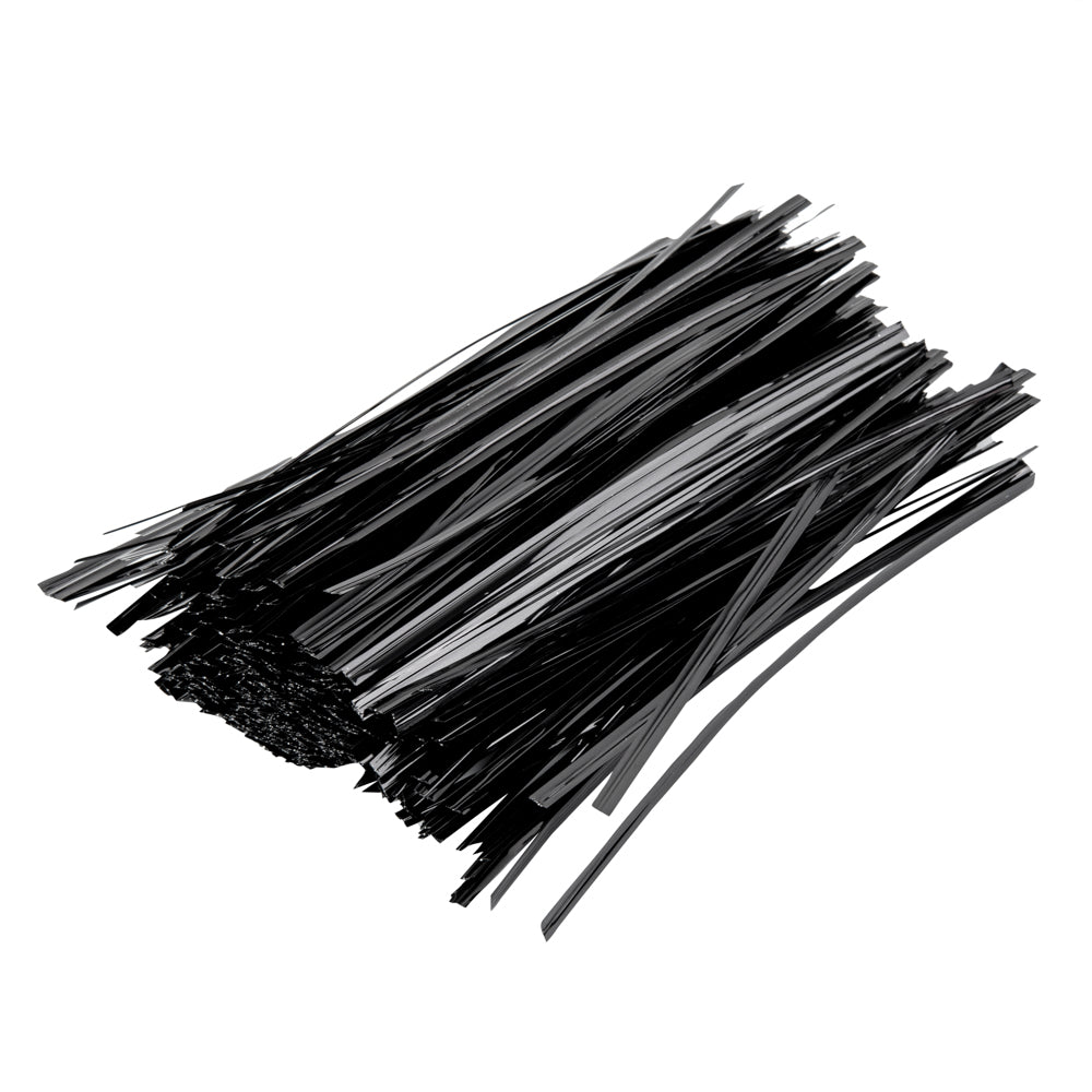 Bag Tek Black Metallic Twist Tie / Bag Tie - 6" - 500 count box