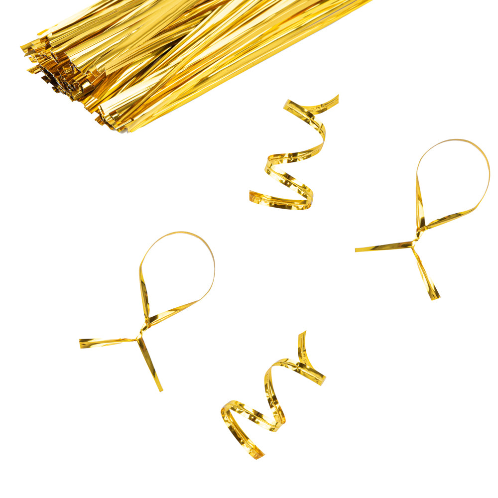 Bag Tek Gold Metallic Twist Tie / Bag Tie - 6" - 500 count box