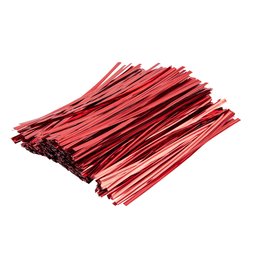 Bag Tek Red Metallic Twist Tie / Bag Tie - 6" - 500 count box