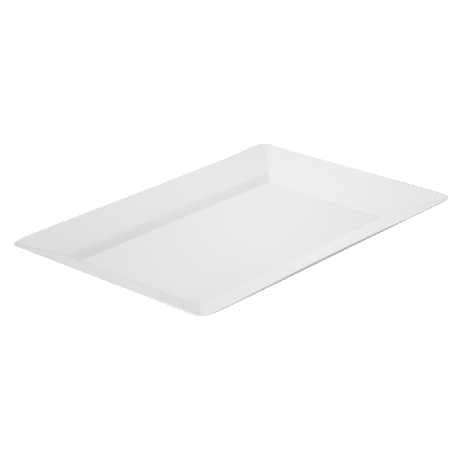 Moderna Rectangle White Plastic Plate - 9 1/2" x 6 1/4" x 1/2" - 100 count box