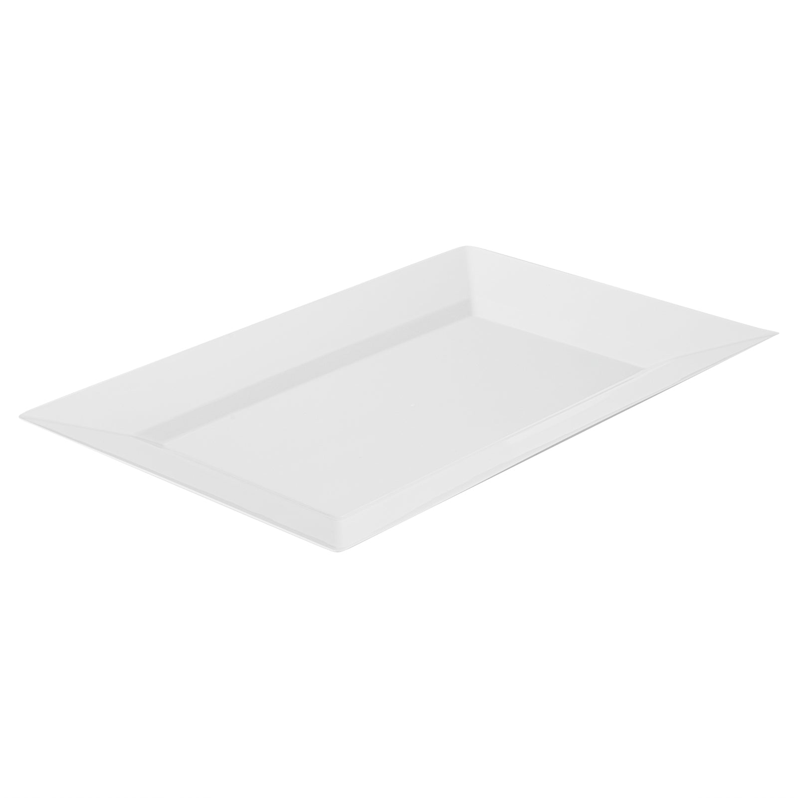 Moderna Rectangle White Plastic Plate - 12 3/4" x 8 1/4" x 3/4" - 100 count box