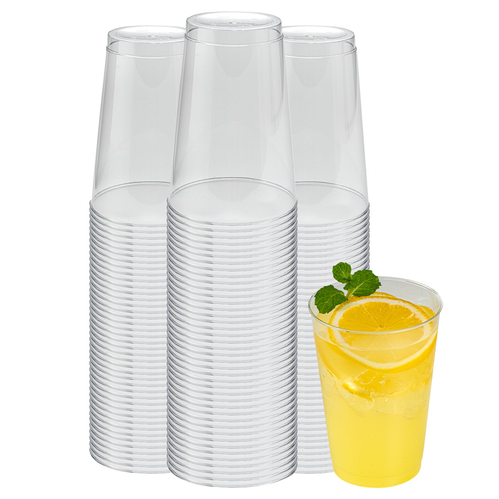 RW Base 12 oz Clear Plastic Tumbler - 3" x 3" x 4 1/4" - 500 count box