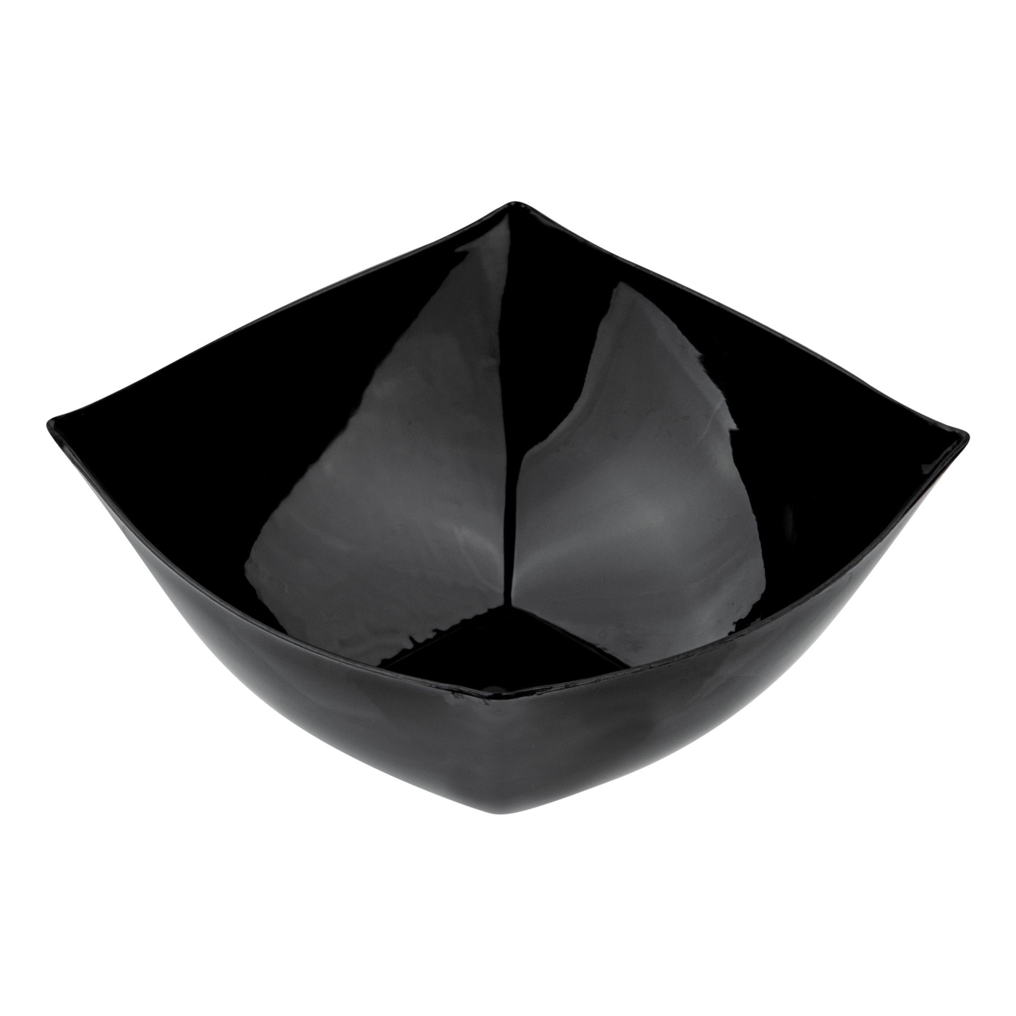 Moderna 8 oz Square Black Plastic Bowl - 4 1/2" x 4 1/2" x 2" - 100 count box