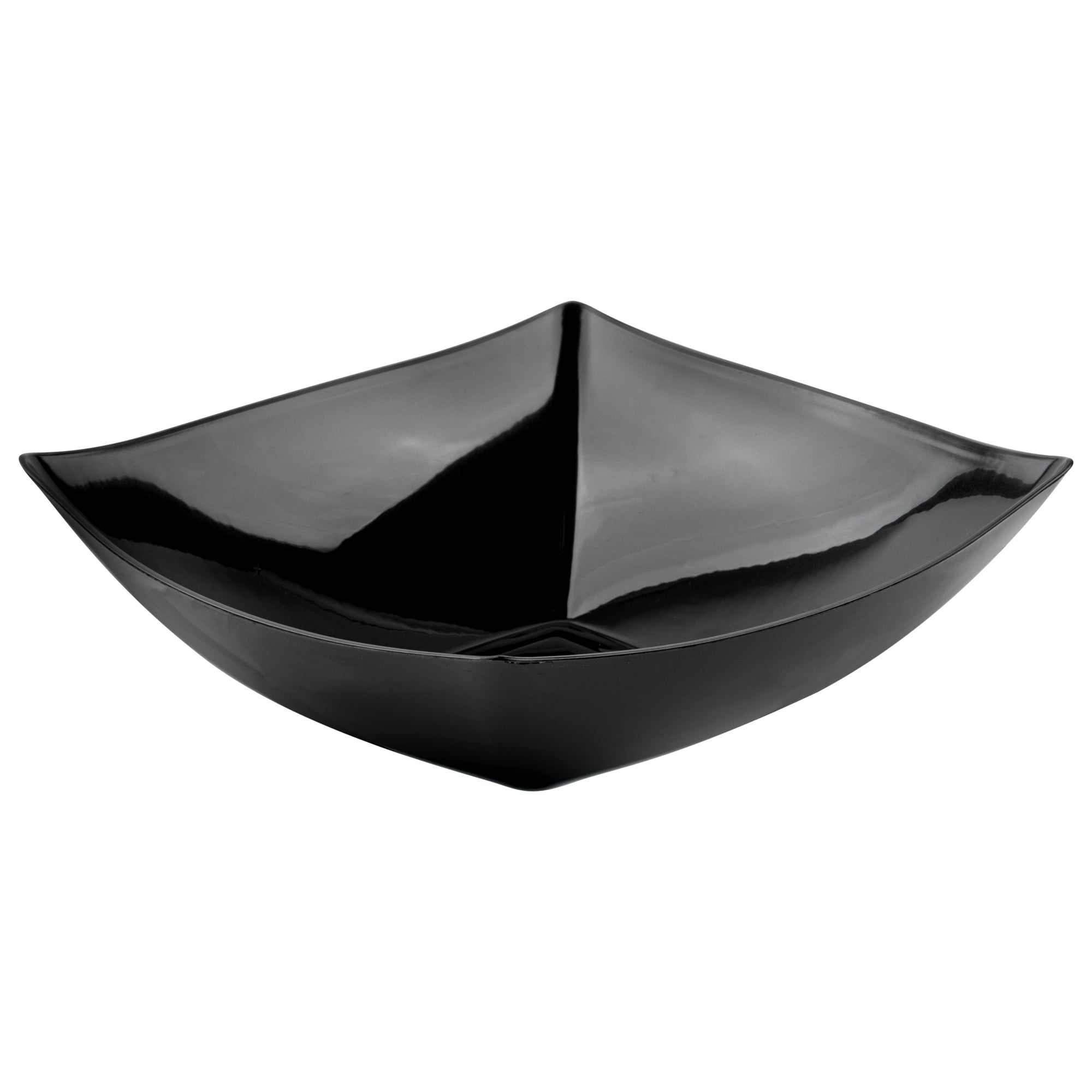 Moderna 32 oz Square Black Plastic Bowl - 7 3/4" x 7 3/4" x 2 1/4" - 100 count box