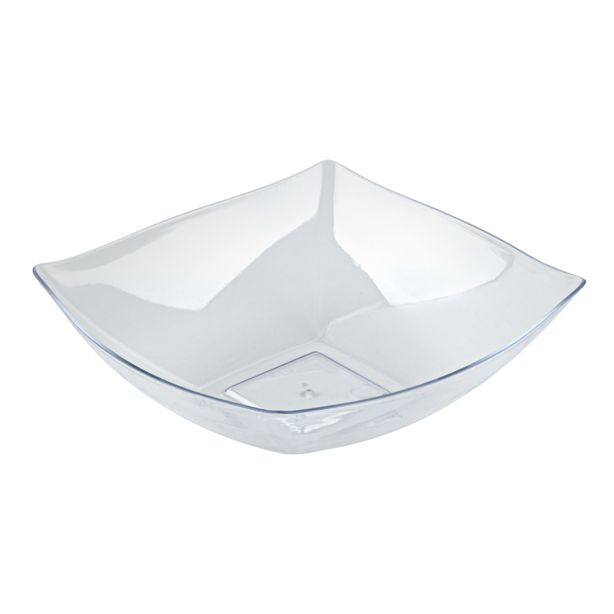 Moderna 32 oz Square Clear Plastic Bowl - 7 3/4" x 7 3/4" x 2 1/4" - 100 count box