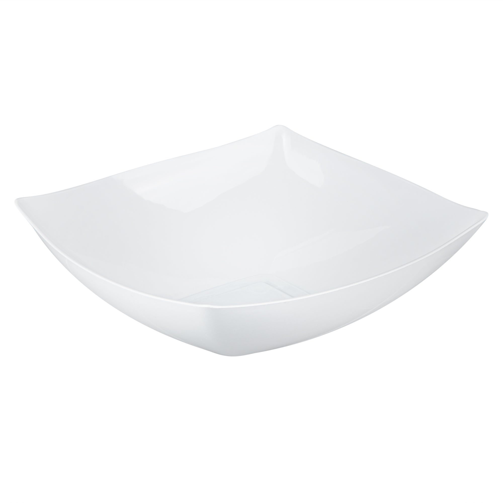 Moderna 32 oz Square White Plastic Bowl - 7 3/4" x 7 3/4" x 2 1/4" - 100 count box