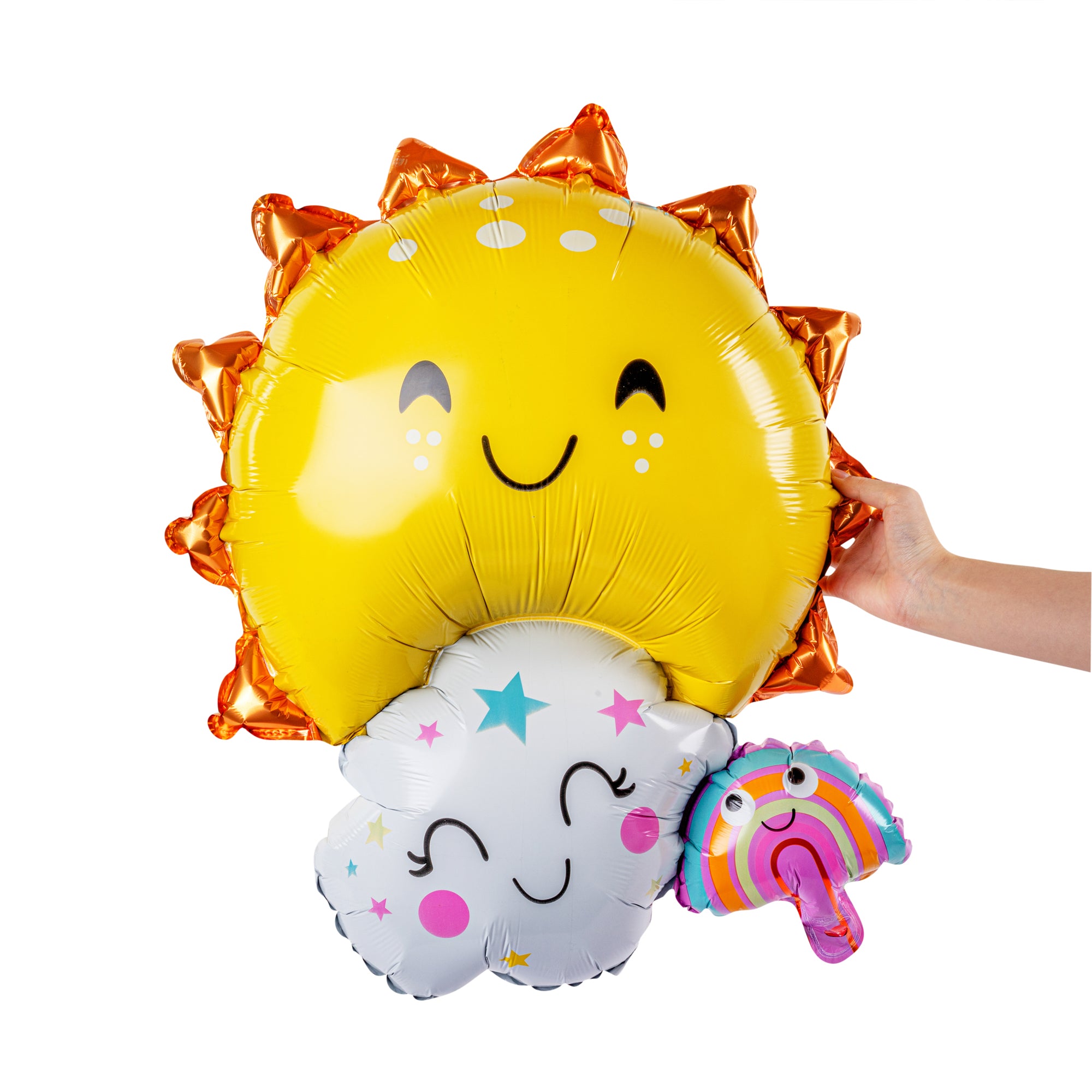 Balloonify Mylar Sun, Cloud and Rainbow Family Balloon - 30 1/4" x 23 1/4" - 100 count box