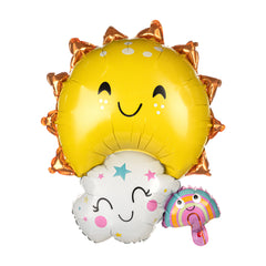 Balloonify Mylar Sun, Cloud and Rainbow Family Balloon - 30 1/4